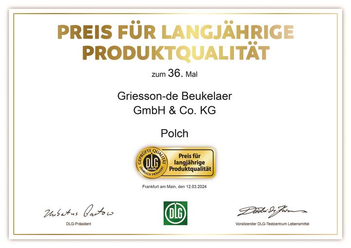 Griesson - de Beukelaer receives the "Award for longstanding product quality"