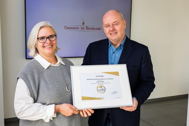 Confirmation of sustainable corporate governance: another EcoVadis gold medal for Griesson - de Beukelaer