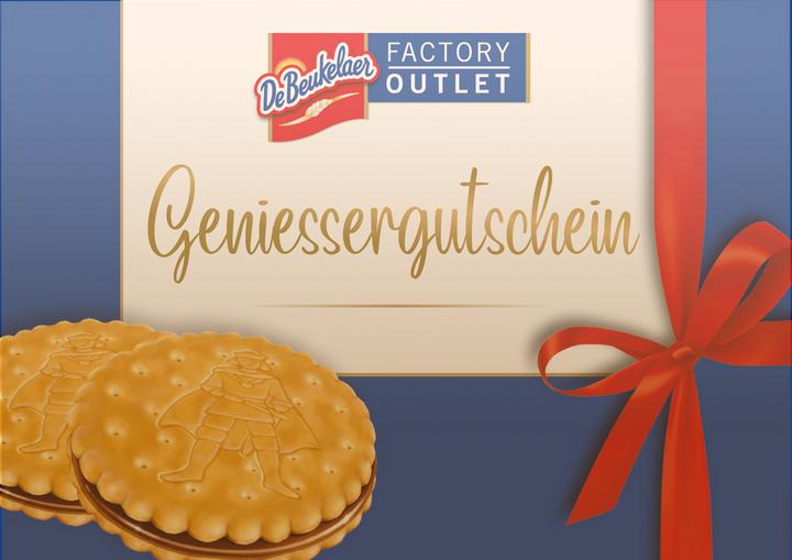 Gutschein-Karte im DeBeukelaer Factory Outlet Gutschein-Karte für Genuss-Momente verschenken