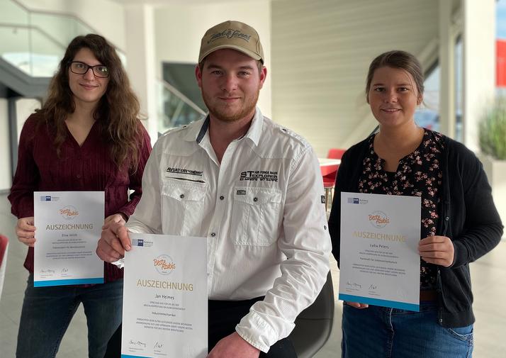 Beste Azubis Griesson - de Beukelaer Erfolgreiche Ausbildung in den Berufen Fachkraft für Lebensmitteltechnik, Industriemechaniker und Elektroniker in Polch